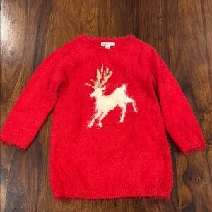Hatley Baby 4T Red Reindeer Girls Sweater Dress